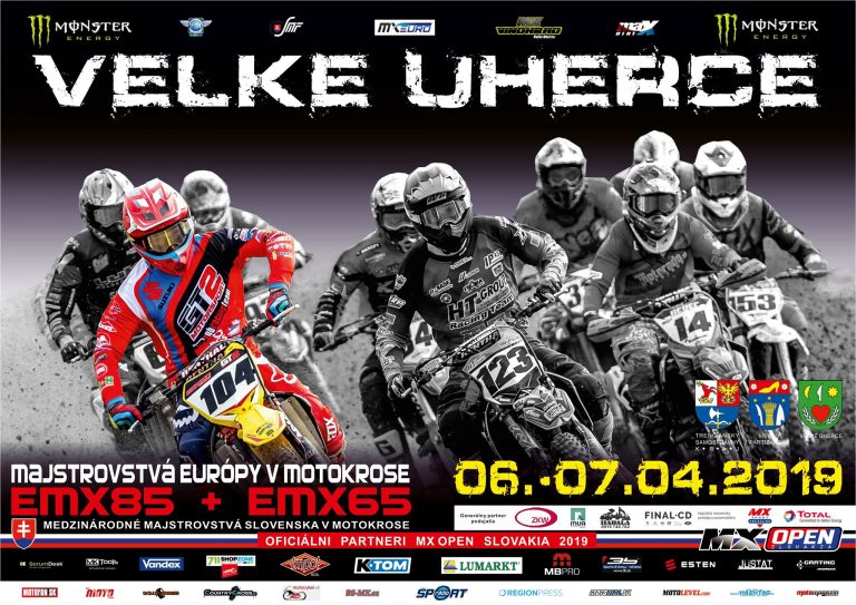Plakat der Veranstaltung – Runde 1 der EMX65 und EMX85 in der Slowakei