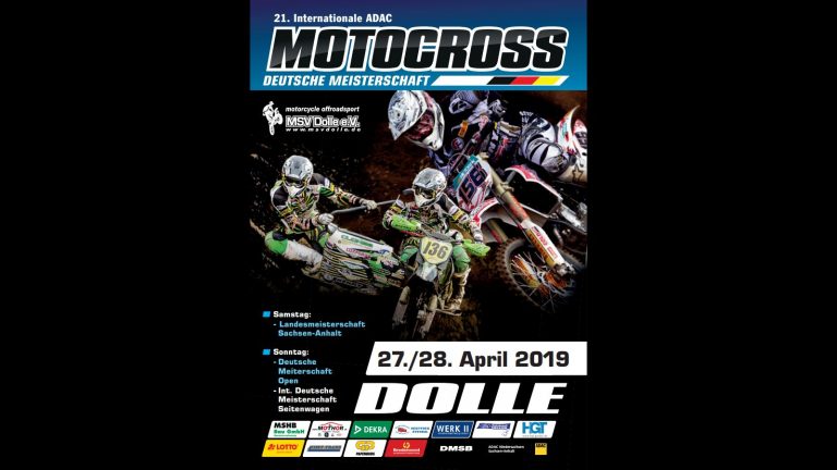 DM Open und DM Seitenwagen - Plakat: MSV Dolle – DM Open und DM Seitenwagen am Sonntag beim MSV Dolle