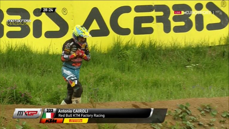 Antonio Cairoli kurz nach dem Sturz in Lettland – Schade, Antonio Cairoli nicht am Start in Teutschenthal!