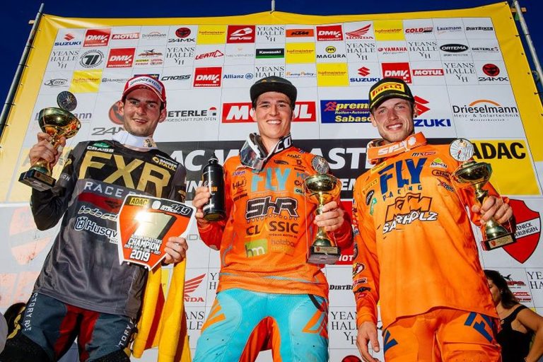 Podium der Masters-Klasse, Dennis Ullrich, Pascal Rauchenecker und Tom Koch