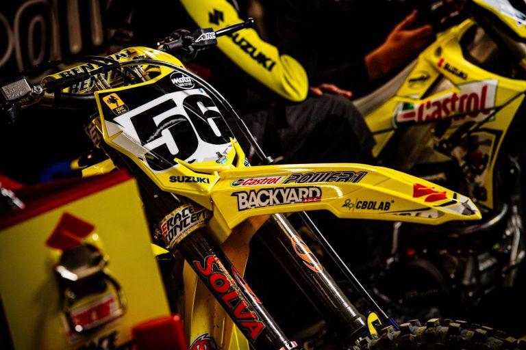 Das Bike von Justin Starling – Kein Glück für das Team Castrol Power1 Suzuki Moto-Base in Stuttgart