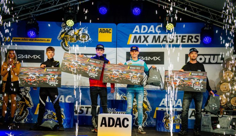 Die Red Bull Holeshot-Sieger 2022 (v.l.): Mick Kennedy, Bence Pergel, Noah Ludwig und Max Nagl