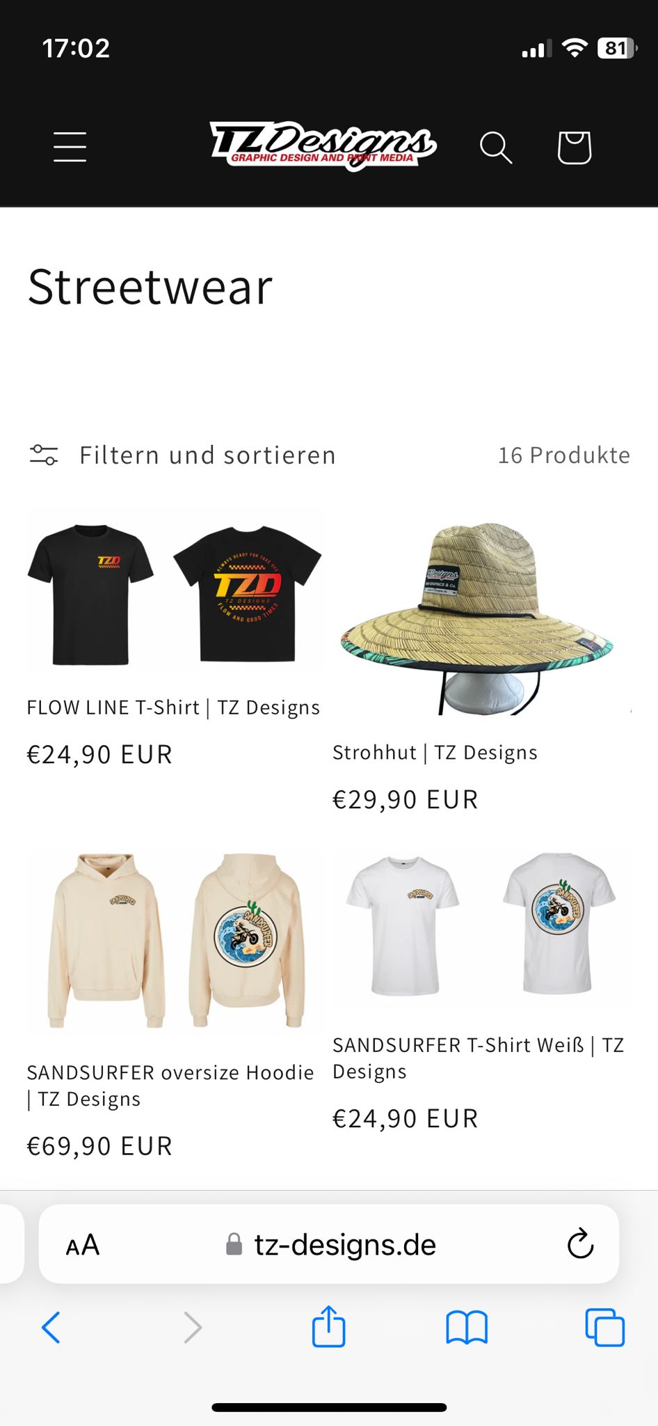 Erstklassige Streetwear bei TZ Designs