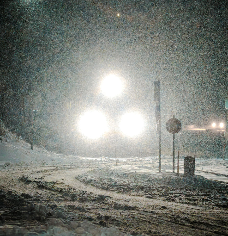 Schneesturm Sauf dem Weg nach Stendal